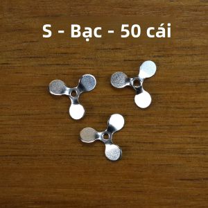 Topranc 50 Cái Mồi Câu Quay Kim Loại LUYA Màu Vàng & Bạc Cánh Quạt Ba Lá Thẳng Hàng Dùng Cho Biển Sông Hồ