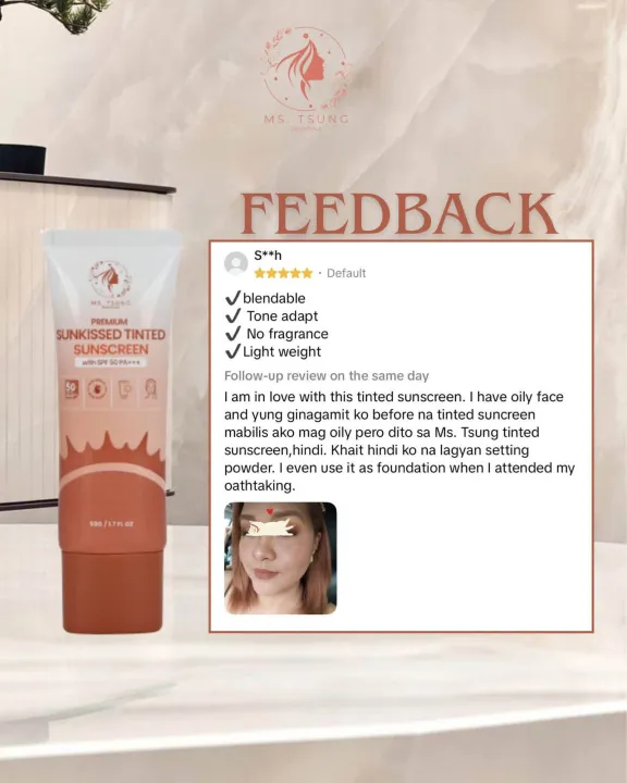𝐑𝐄𝐀𝐃𝐘 𝐓𝐎 𝐒𝐇𝐈𝐏 MS TSUNG Sunkissed Tinted Sunscreen SPF 50 PA ++++ | Sun ...