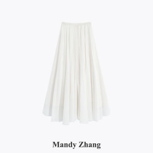 French Elegant A-Line Pleated Midi Skirt