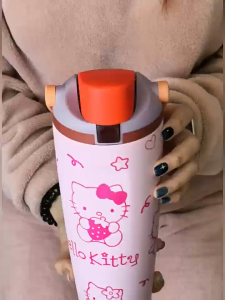 Owala FreeSip Sway Insulated Stainless Steel Tumbler 30oz | Hello Kitty Pink Strawberry