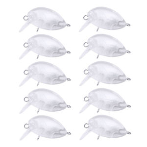 10pcs Unpainted Mini Crankbait 3.8cm 3.1g DIY Blank Wobbler Shallow Diver Fat Body Hard Bait for Trout Perch Bass Fishing