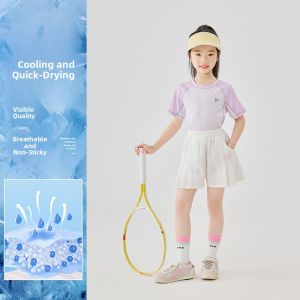 Moonkids Girls Quick Dry Shorts Set Summer Tennis Badminton Sports Training Clothes 2pcs Sporty Style Childrens Outfit