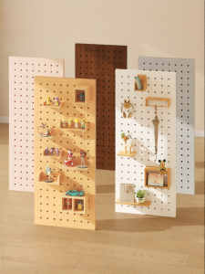 BEIQIVI | Solid Wood Perforated Board Shelving Unit