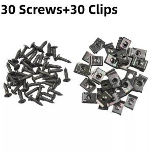 【HT】【HT】20/30/40/50/100 Sets Motorcycle Body Screw Flower Body Bolt With Clip Fairings Screw Nut Part Motorcycle Accessories