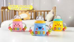 Musical Feeding Bottle Pacifier Baby Education Rattle Toy Baby Teething Toy Baby Mobile Rattles Puzzle Toy With Music