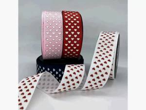 5 Meters Polyester Satin Ribbon Heart Printing Grosgrain Ribbons for Gift Wrapping DIY Wedding Decoration Hair Bow Crafts Fabric