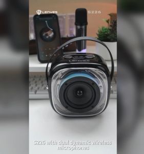 S226 - Speaker LENYES S-226 KTV RGB LED Light Wireless Speaker + Microphone Karaoke Bluetooth 5.3 Mini Portable Mikrofon Karaoke Dengan Baterai Speaker Hands-Free Call Rechargeable - Lazada