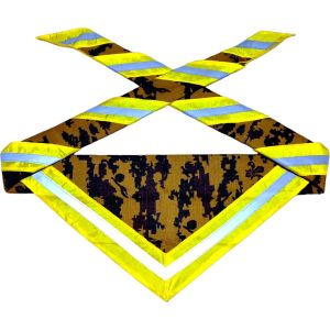 Scraf pramuka loreng lis gold menyala dalam gelap