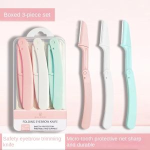 3pcs Safe Folding Ladies Face Shaver Eyebrow Trimmer Blade Anti-Scratch Razor Makeup Tools Eyebrow Trimmer Face Razor for Women