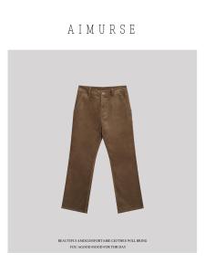 French Style Soft Light Corduroy Casual Wide Leg Pants Nine Points Versatile Loose Fit Ladies Jeans City Walk Skin Friendly Breathable