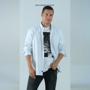 Bombboogie Kemeja Pria Regular Lua Blue White 24935B5BI