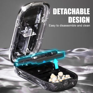 กล่องแจกจ่ายแยกแท็บเล็ตออแกไนเซอร์จัดเก็บแบบพกพาที่กล่องตัดยาเม็ดเก็บยาเดินทางกันความชื้น