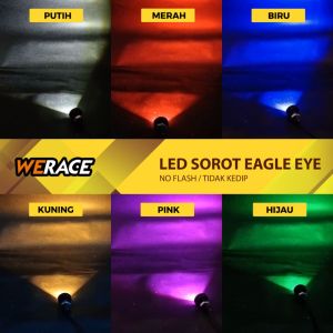 WERACE Lampu LED Sorot Eagle Eye Mata Elang No Flash SET Berkualitas Terang Waterproof Tahan Lama