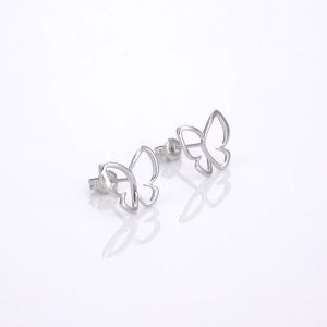 Chow Sang Sang 周生生 950 Pure Platinum Pt950 Butterfly Earrings 91917E