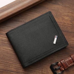 Mens Short Leather Slim Wallets Business Man Money Clip Credit Card Holder Purse Thin Minimalist Bifold Wallet