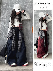 Cool Street Style Dance Set for Girls Spring Autumn Trendy Jazz Dance Childrens Wear Fashionable Outfit Korean Style Two-Piece Set