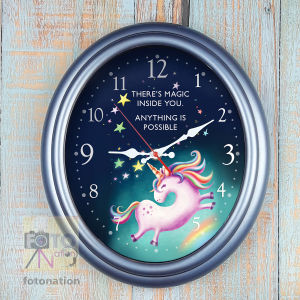 Chiming Melody Wall Clock with Unicorn Design & Inspirational Quote: A Gift Idea for Kids