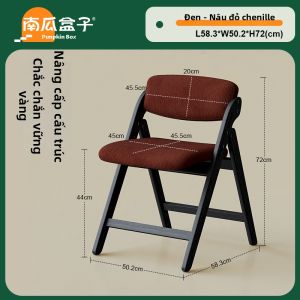 NANGUAHEZI | Ghế Ăn Kiểu Retro Gập Được Đệm Mềm