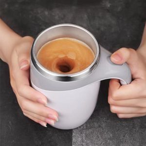 Electric Stainless Steel Coffee Cup Automatic Rotation Office Water Cup Charging Lazy Person Creative Magnetic Stir Cup