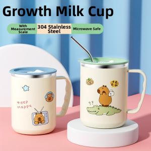 XIAOCHUSHU | Drop Resistant Stainless Steel Baby Milk Cup With Scale