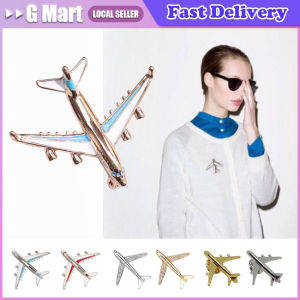⭐️【Local Warehouse】Fashion Alloy Enamel Brooches Women Men Crystal Airplane Brooch Rhinestone Aircraft Lapel Pin Suit Collar Clothing Accessories