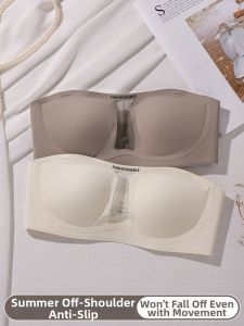 Non-Slip Gather Thin Strapless Bra