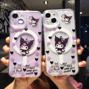 Cartoon Lovely Kuromi Magsafe Mobile Phone Case For iPhone 17 Pro Max 17 Air 16 Pro Max 15 Pro Max 14 Pro Max Plus Magnetic Soft Phone Back Cover for iPhone 11 12 13 Pro Max Back Shell