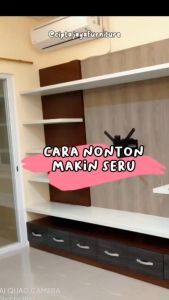 Cipta Jaya - Meja Backdrop Rak Tv Hpl Pvc Digital Minimalis Modern Bahan Blokboard Lapisan Hpl