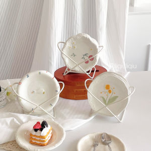 Food Grade Ceramic Small Plate Dish Home Use Bone Discard Plate Cartoon Design Kitchen Dining Table Waste Tray Dish