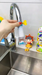 Sambungan Kepala Keran Air Saringan Filter Kran Air Konektor Semprotan Ujung Kran Wastafel Cuci Piring Flexible Filter Air Anti Splash