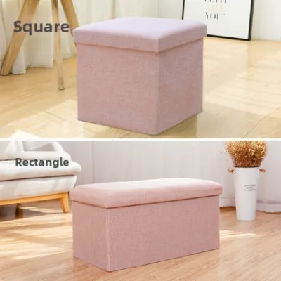 ZHENG FU | Luxury Multifunctional Linen Storage Stool