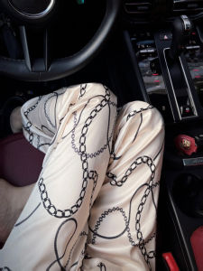 Quần Ống Rộng in Họa Tiết Lụa Băng Mỏng Mùa Hè Cho Nữ Quần Ngủ Mặc Nhà Quần Đi Dạo Ngoài Trời Quần Ống Rộng Phong Cách Hàn Quốc