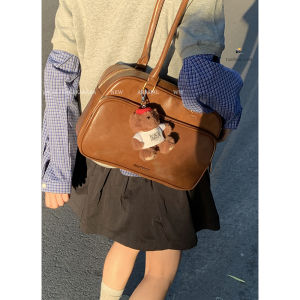 Retro Satchel Bowling Bag: Large Capacity Underarm Bag for Autumn 2024