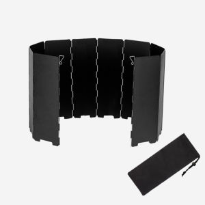 Vách Chắn Gió Bếp Cắm Trại Bằng Sắt Hình Vuông 10 Tấm Gấp Gọn Nhẹ Dùng Cho Nấu Ăn Ngoài Trời Chắn Lửa Dành Cho Các Chuyến Đi Bộ Đường Dài