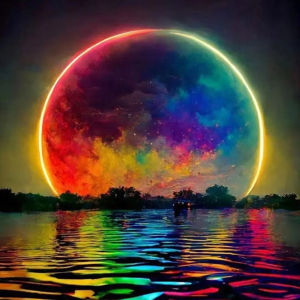 Oil Painting By Numbers Rainbow Moon Lake DIY Number Drawing Canvas Pictures By Numbers Home Decor Large Size