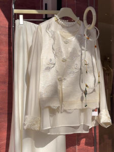 QINGMUZI | Zen Chinese Style Vest Shirt Suit