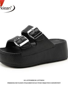 Thick Heel Slippers Womens Fashionable Outdoor Anti-slip Heightening Small Size Sandals Casual Soft Bottom Ladies Sandals