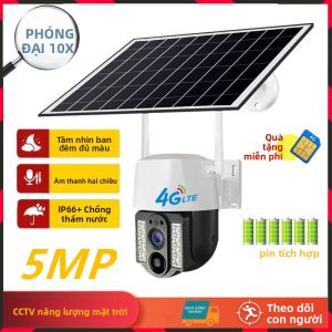 Camera Ngoài Trời Năng Lượng Mặt Trời 4G Webcam IP Không Dây Pin Công Suất Thấp Chống Nước An Ninh Nhà Thông Minh Với Mạng SIM Kép Và Độ Phân Giải HD 1080p