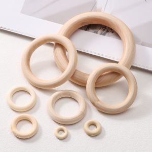 Raw Wood Jump Rings DIY Accessories Raw Wood Color For Handmade DIY Christmas Decoration Pendant Jewelry Accessories
