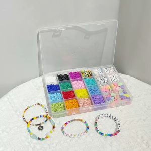 8000pcs/Box Mixed Glass Seed Beads Alphabet Letter Heart Star Shape Beads Kit For Bracelet Necklace Making DIY Jewelry