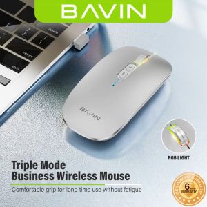 BAVIN K991 Triple Mode Wireless 2.4G w/ Bluetooth 5.1 Mouse DPI 1600 Compatible for Mobile Phone Tablet Laptop Computer
