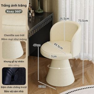 MU FENG ZHI NAN | Ghế Văn Phòng Quay Mềm Mại Phong Cách Sữa
