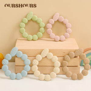 Silicone Baby Teething Toys BPA Free Newborn Gift Leaf Ring Shape Infant Teether Chewing Toy for Boy Girl Baby Care Accessories