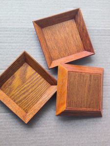 Japanese Style Small Square Plate Country Style Bone Dish Trash Tray Biscuit Candy Dish Dry Fruit Plate Wood Material