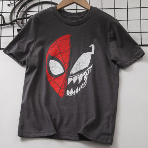 เสื้อยืดแขนสั้นแห้งเร็วสำหรับเด็กชาย ผ้าฝ้ายผสมโพลีเอสเตอร์ ทรงหลวม คอกลม พิมพ์ลาย ฤดูร้อน เสื้อผ้าเด็กชาย