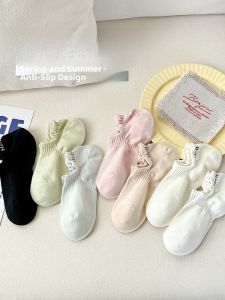 JINGCHI | Womens Invisible Thin Cotton Socks Breathable Absorbent Mesh Spring Summer Short Open-Toe Boat Socks Non-Slip Casual Ankle socks