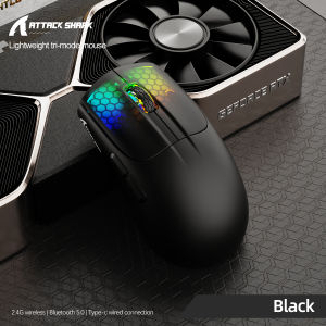 ATTACK SHARK | Attack Shark X5 Tri-Mode lightweight Gaming Mouse 8000DPI - Ultra Light 49g RGB Color Sync Bluetooth 5.0 & 2.4G Wireless 35H