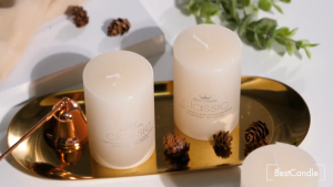 1pc 3.8*5cm Ivory white smokeless unscented cylindrical candles for wedding church decoration ambiance candlelight dinner