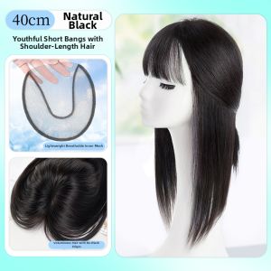 YIMEI | Real Hair Female Top Headpiece Volumizing Lightweight Without Wig Cap