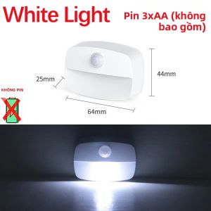 XIWANGFIRE | 1-4 Đèn Ngủ LED Có Cảm Biến Chuyển Động Không Dây Đèn Tủ Đầu Giường Chạy Bằng Pin Phòng Ngủ Tủ Quần Áo Cầu Thang Chiếu Sáng Hình Chữ Nhật
